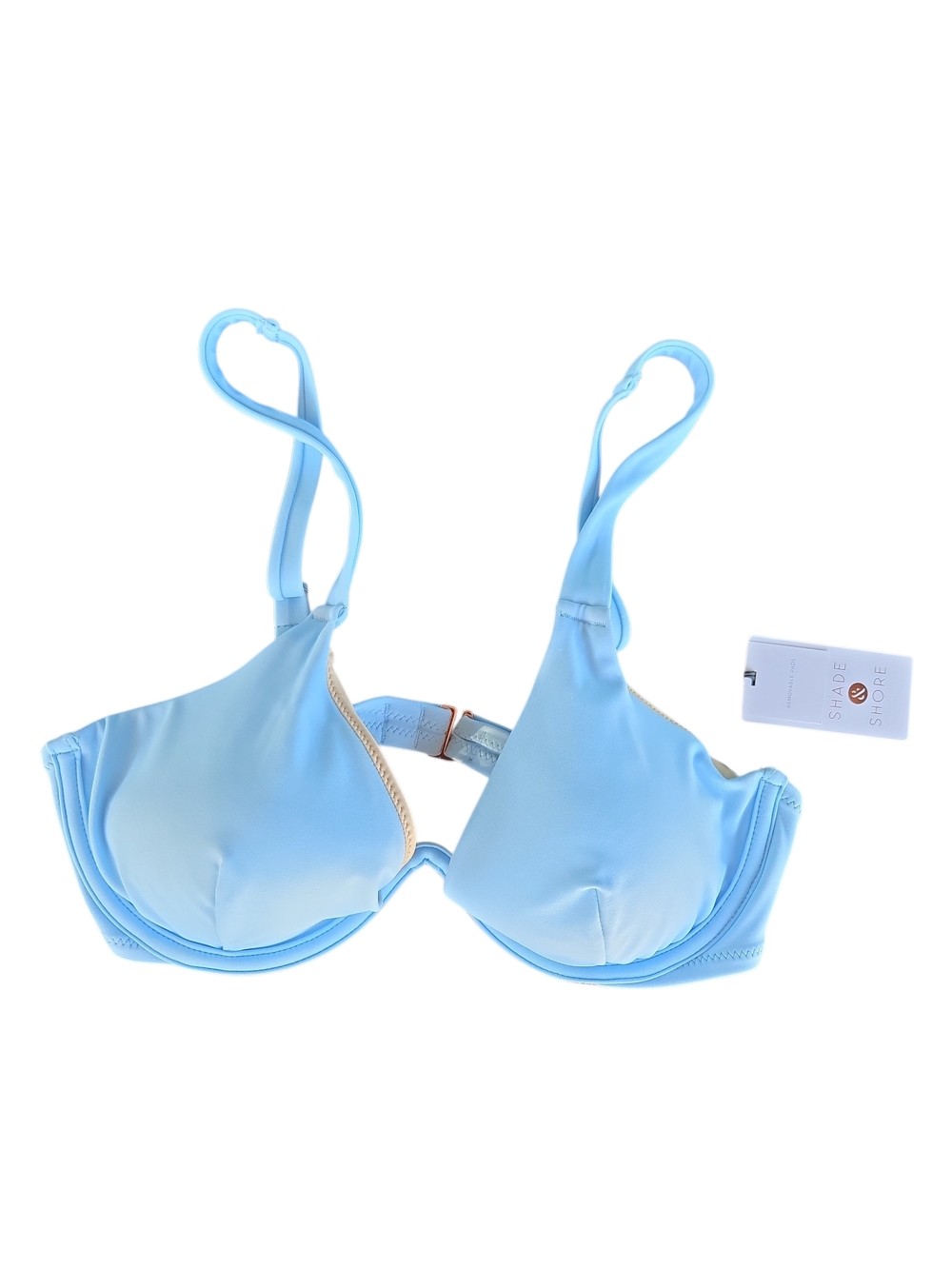 NWT Shade & Shore Swim Underwire Bra Style Bikini Top Sky Blue 34C